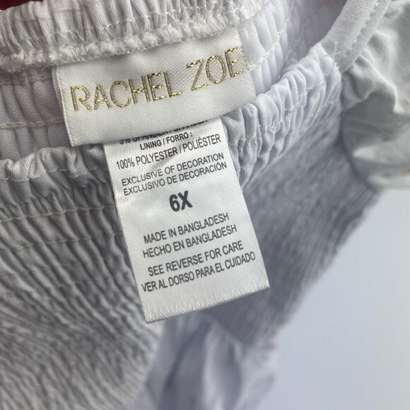 ~ Rachel Zoe 6x Bubble Dress Girls Short Sleeve Embroidery Floral White Dressy - Picture 12 of 12